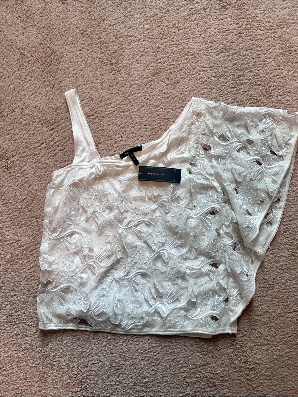 BCBGMaxAzria White Floral Lace Camisole